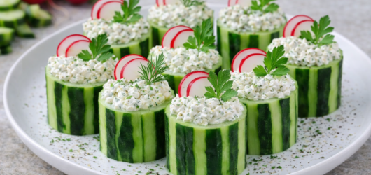Cottage Cheese Stuffed Cucumbers (Ogórki faszerowane twarożkiem)