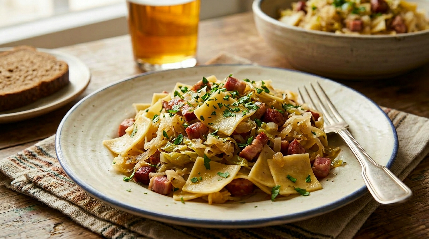 Polish Sauerkraut Pasta (Łazanki)