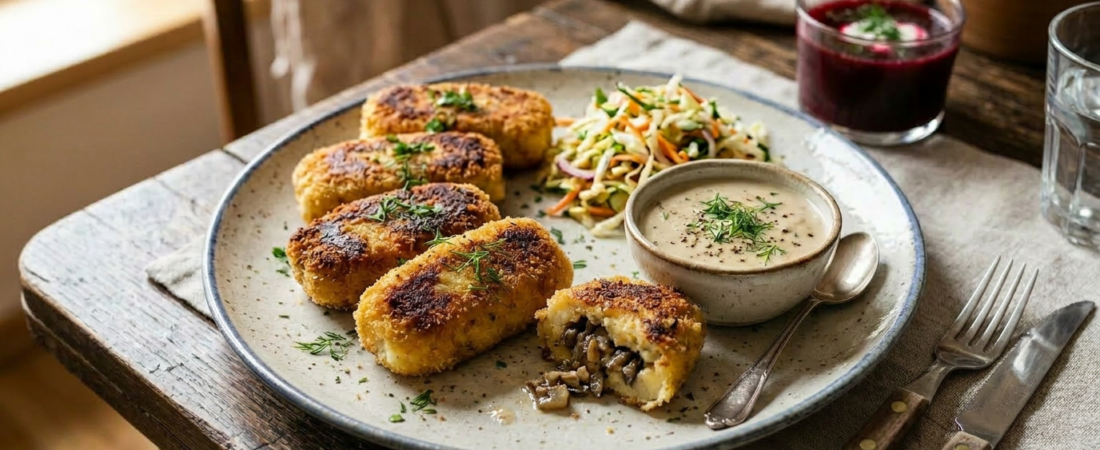 Polish Potato croquettes (Krokiety ziemniaczane)